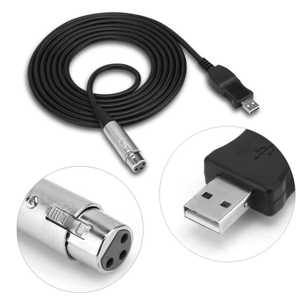 XLR mikrofonikaapeli USB-liitäntä PC 3m audio-adapteri XLR