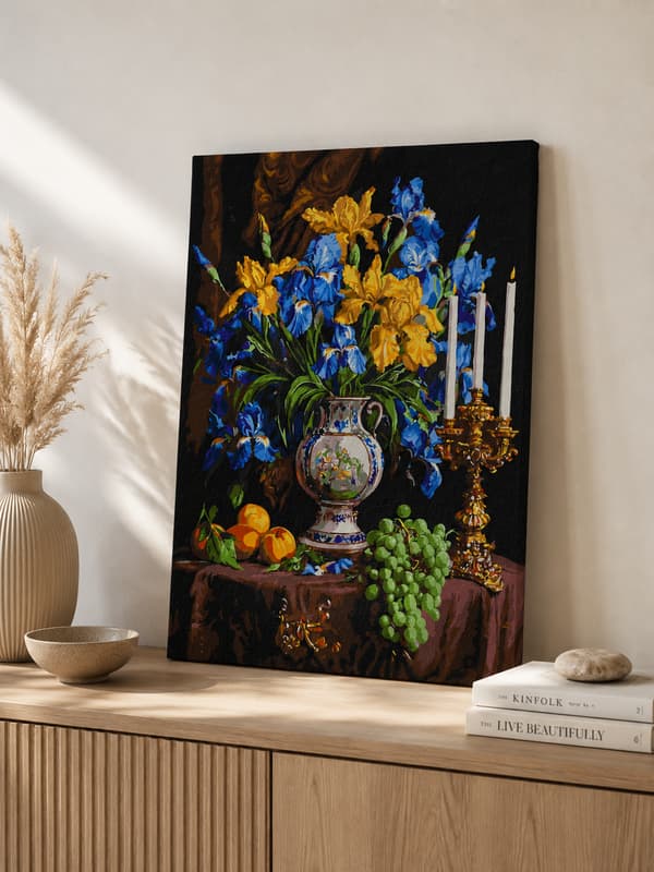 Maleri efter tal med ramme Billeder til maleri Wonderful Iris 40x50 cm