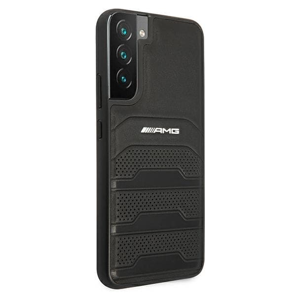 AMG AMHCS22MGSEBK S22+ S906 sort/sort hårdt etui i læder med prægede linjer