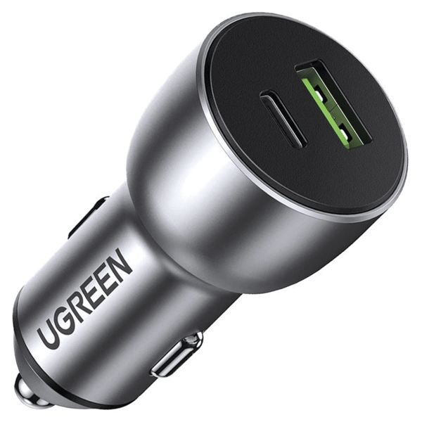 Ugreen CD213 USB + USB-C Billaddare, 36W (Grå)