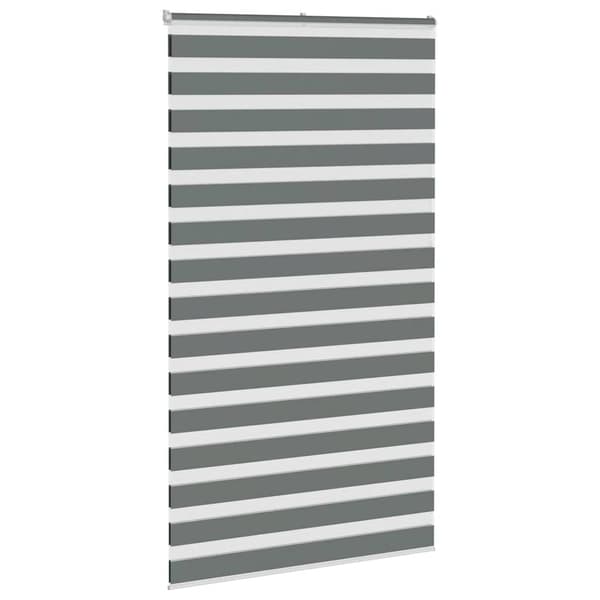 vidaXL Zebrarullgardin, mörkgrå, tygbredd 120,9 cm, polyester