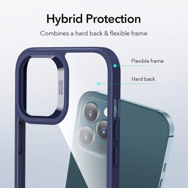 ESR ETUI TIL APPLE IPHONE 12 PRO MAX SILIKONE MED MARINEBLÅ RAMME