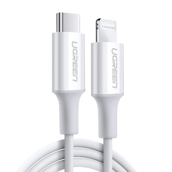 Ugreen US171 Lightning - USB-C MFi PD-kabel 20W 480Mb/s 1m - Vit