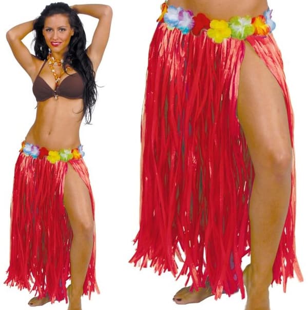 Röd Hawaiiansk Aloha-kjol