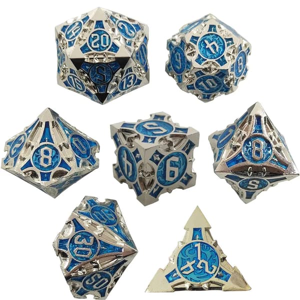 RPG Dice Angel Set med 7 metalltärningar