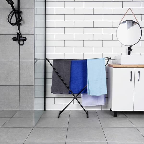 Tørrestativ metal sort foldbar 91x84 cm