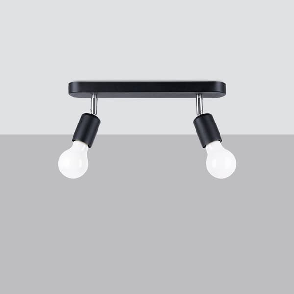 Loftlampe Fornes 2 E27 Sort Sollux SL.1121