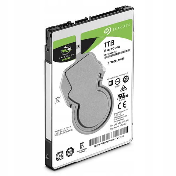Seagate Barracuda 1TB SATA 2,5" harddisk, 5400 o/min, 128 MB