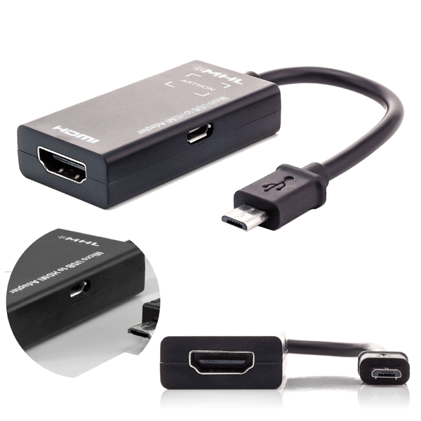 MHL-muunnin micro USB 5-pinninen - HDMI