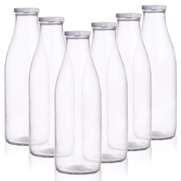 Glasflaska för mjölk 1 l 6 st