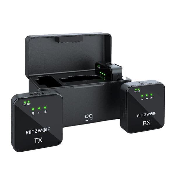 BlitzWolf trådløs mikrofon, BW-SX63, 1000mAh (sort)