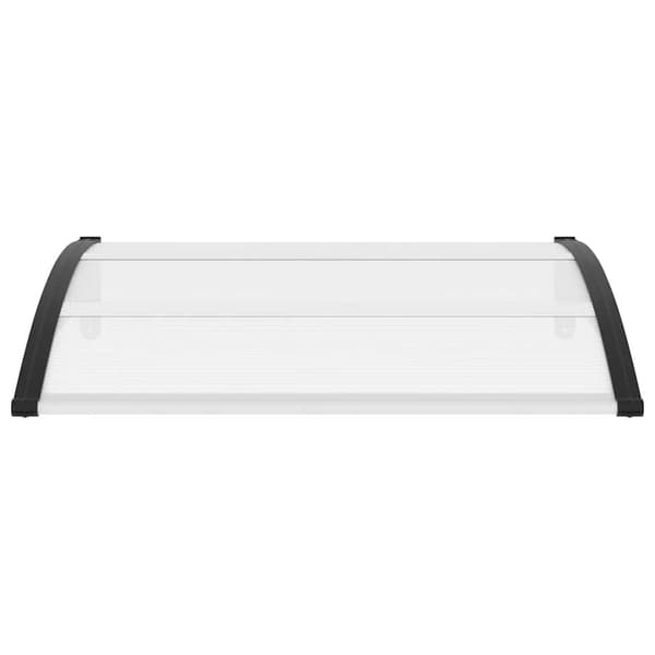 vidaXL dørmarkise sort og transparent 120 x 75 cm PC