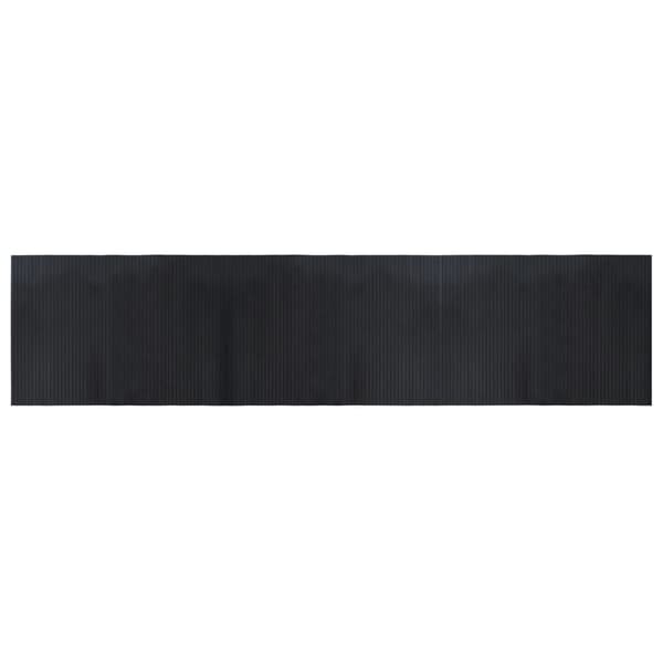vidaXL Suorakulmainen matto, musta, 70x300 cm, bambu