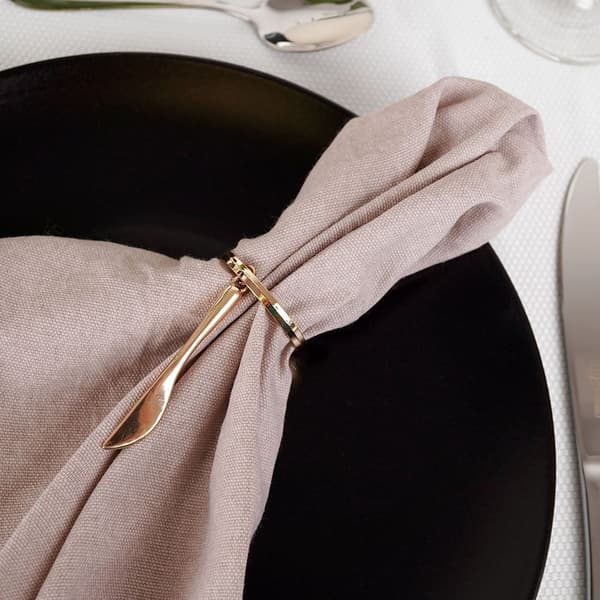 Servietringe metal guld bestik 4 cm 4 stk