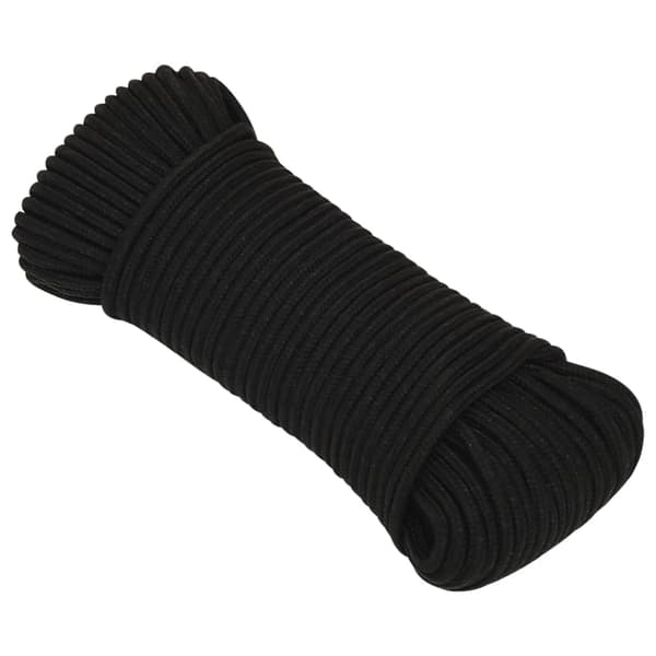 vidaXL Arbetsrep, Svart, 5 mm, 25 m, Polyester