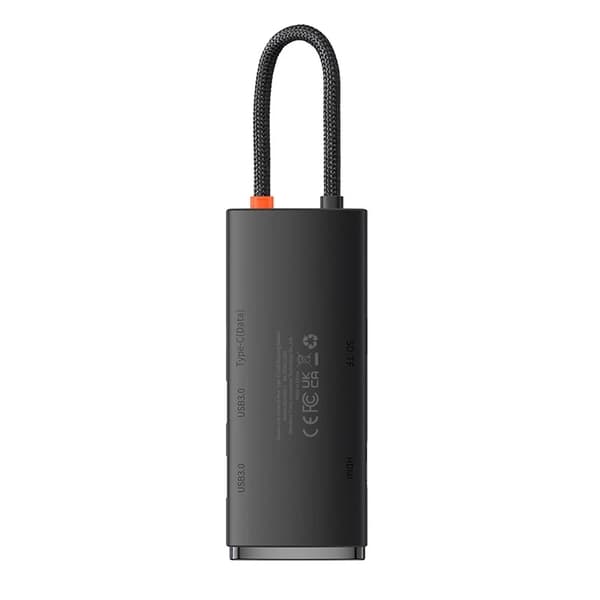 Baseus Lite Series 6-i-1 hub USB-C til 2x USB 3.0 + USB-C + HDMI + SD/TF (sort)