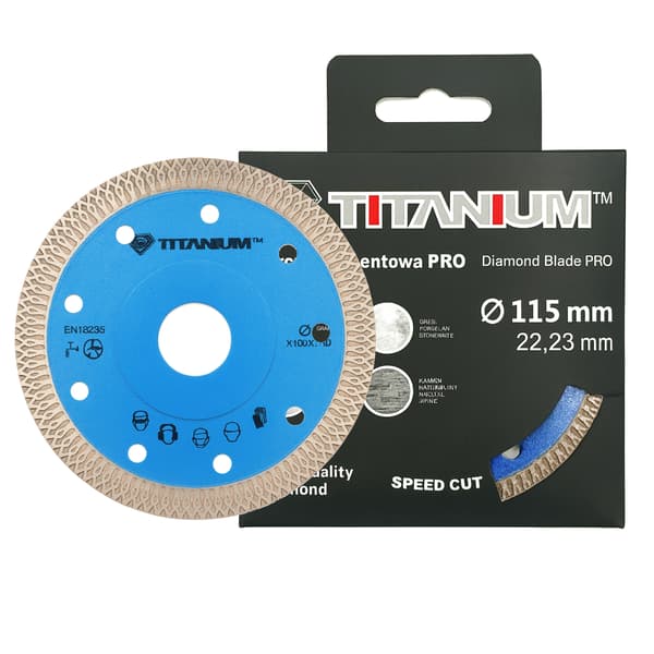 Diamantklinge til skæring af porcelænsfliser 115mm TITANIUM PRO