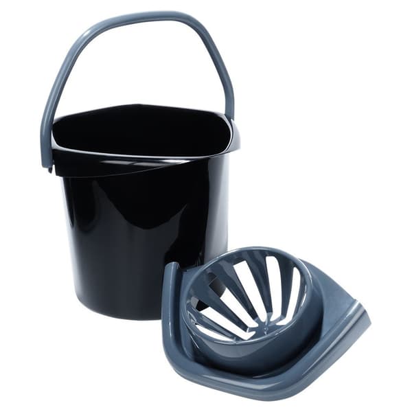 Moppe-spand med vridemaskine plast sort 10 l