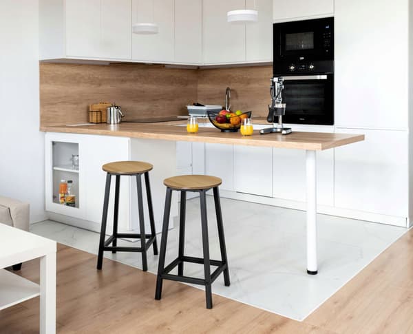 Flint Modern Oak Loft industriel skammel