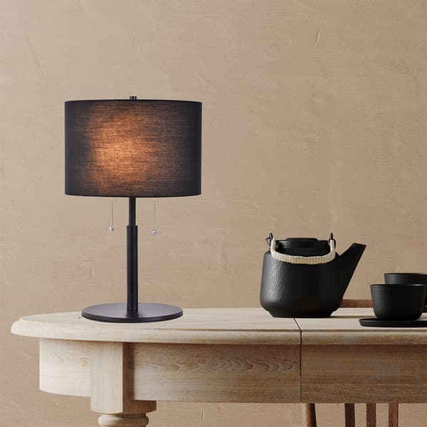 FOGO 2 E27 BORDLAMPE SORT LYS PRESTIGE LP-0304/2T BK