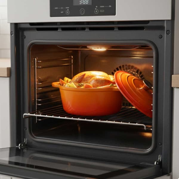EMALJEREDE STØBEJERNSGRYDE 24CM 4L HAGE ORANGE