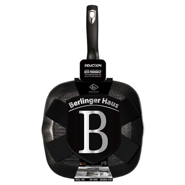 GRANIT GRILLPANDE 28 cm BERLINGER HAUS BH-1846 SORT SØLV