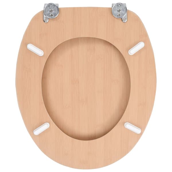 vidaXL toiletsæder, 2 stk., MDF, bambusmønster