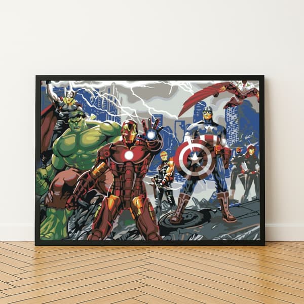 Målning med siffror Avengers in Action 50x40 cm