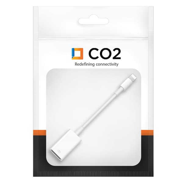 CO2-ADAPTER USB OTG-ADAPTER USB-A-KABEL MINNE-DRIVE TIL LIGHTNING IPHONE IPAD