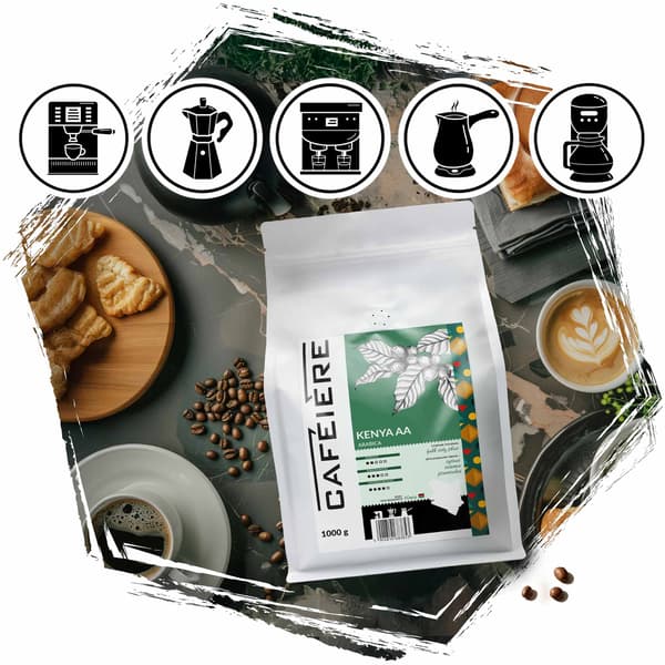 Hele kaffebønner CAFEIERE Arabica Kenya AA, 1kg