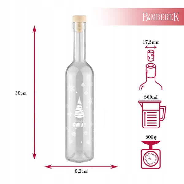 FUTURA 500ml flaske med juleprint glasflasker til hedvin