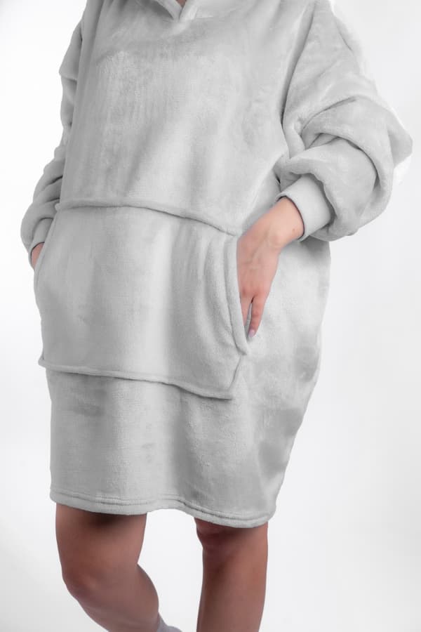 Kocobluse tv-tæppe med hætte, lang, dame-/herre-blød, unisex-badekåbe