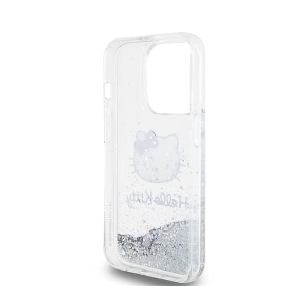 Hello Kitty Liquid Glitter Charms Kitty Head - iPhone 14 Pro Max cover (sølv)