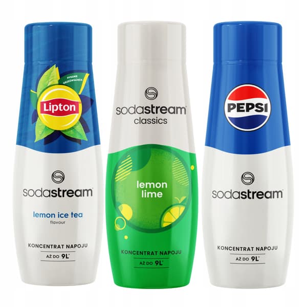 3 siirappia SodaStream-tee Sitruunajäätee + Pepsi + Sitruuna-Lime