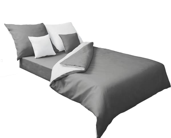 Satin sengetøjssæt 140x200 DOUBLE FACE grå/brune nuancer