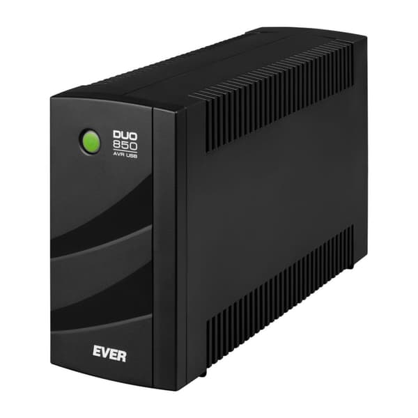 Ever DUO 850 PL AVR USB UPS, 0,85 kVA, musta