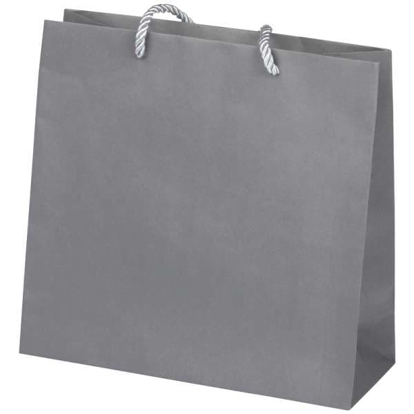 Dekorativ grå presentpåse 23 x 24 x 9 cm