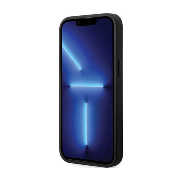 BMW Læder Carbon Blue Line - iPhone 13 Pro Max Etui (Sort)