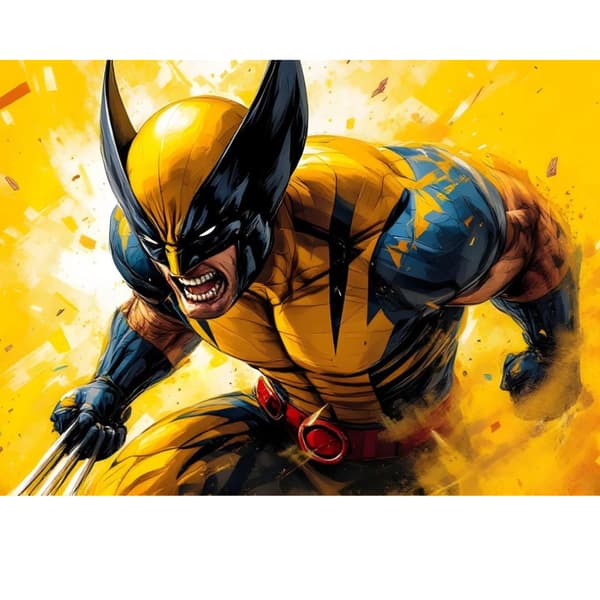 MÅLNING MED SIFFROR MED RAM Marvel Wolverine-målningar 50x40 cm