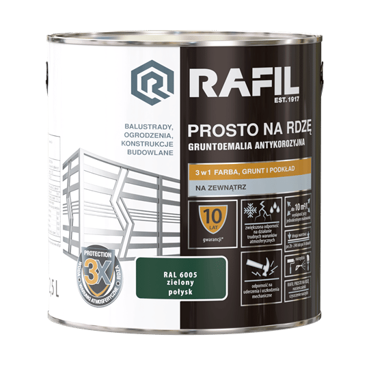 RAFIL MALING DIREKTE TIL RUSTGRENS GRØN GLANS RAL6005 2,5L