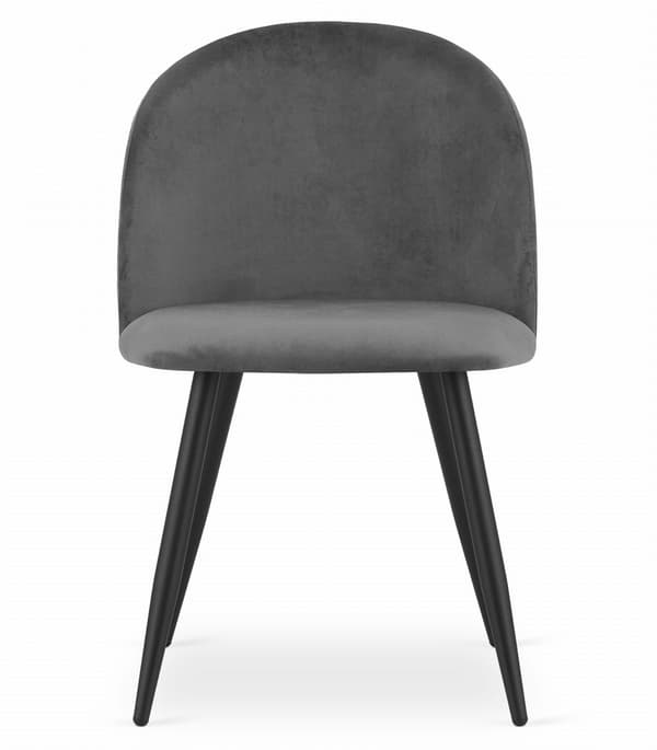 BELLO stol - mörkgrå sammet / svarta ben x 3