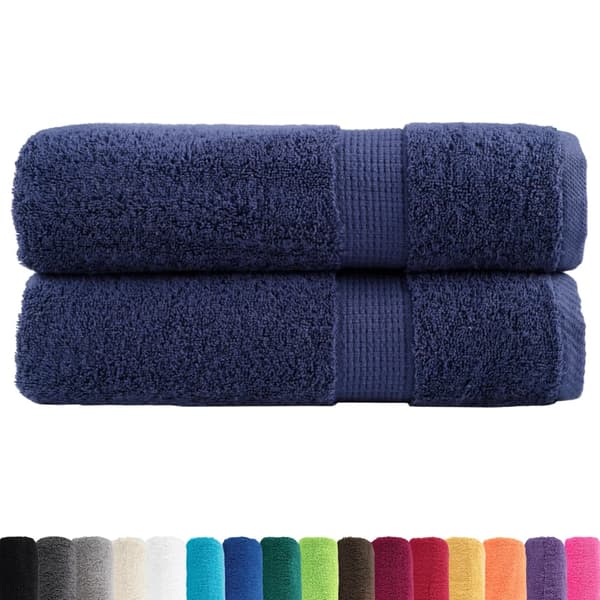 vidaXL Premiumhanddukar SOLUND, 2-pack, Marinblå, 50x100 cm