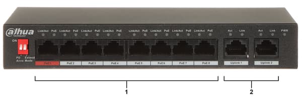 DAHUA PFS3010-8ET-96-V2 8-PORTARS POE-SWITCH