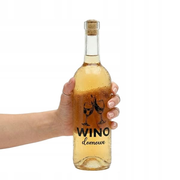 Vinflaska med tryck 0,75l hemvinsglasflaskor färglösa