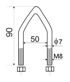U-boltklemme CYB-50/M8X90