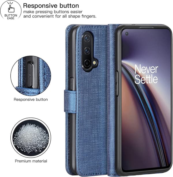 ONEPLUS NORD CE 5G 6,43" ETUI BLÅ SILIKONE OG STOFKLAP