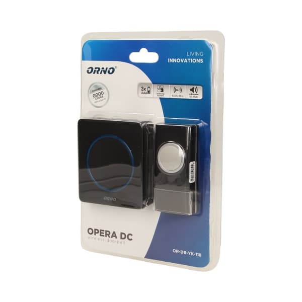 TRÅDLÖS BATTERIDRIVEN DÖRRKLOCKA 48 LJUD 100M OPERA - ON-118