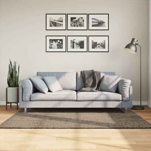 vidaXL ISTAN långluggig matta, glansig grå, 120x170 cm