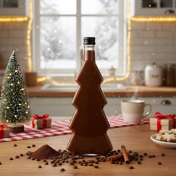 Juletræsflaske 500ml til likør, tinktur, vin JULEPYNT