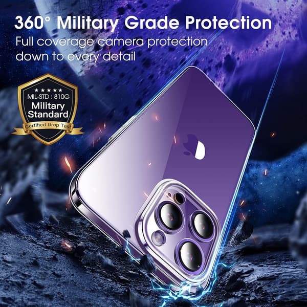ETUI TIL APPLE IPHONE 14 PRO MAX KLAR, FORSTÆRKET, MASSIV A2894 A2651
